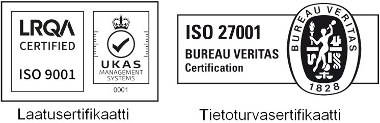 LRQA ISO 9001 and Bureau Veritas ISO 27001 Certified